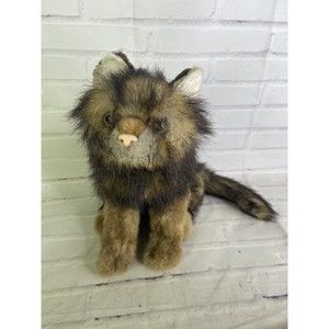 FAO Schwarz Fifth Avenue Furry Hairy Realistic Stuffed Plush Cat Kitten Kitty